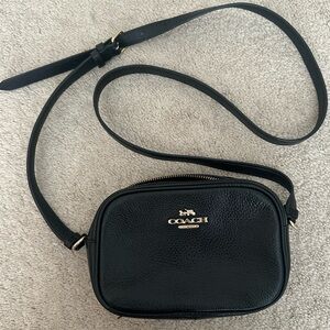 Coach Black Leather Crossbody camera Bag